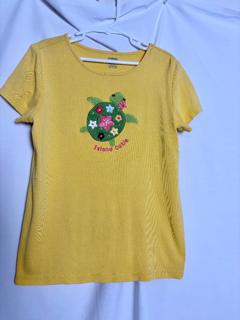Gymboree Yellow Short Sleeve T-Shirt w/Turtle Appliqué Girls 12